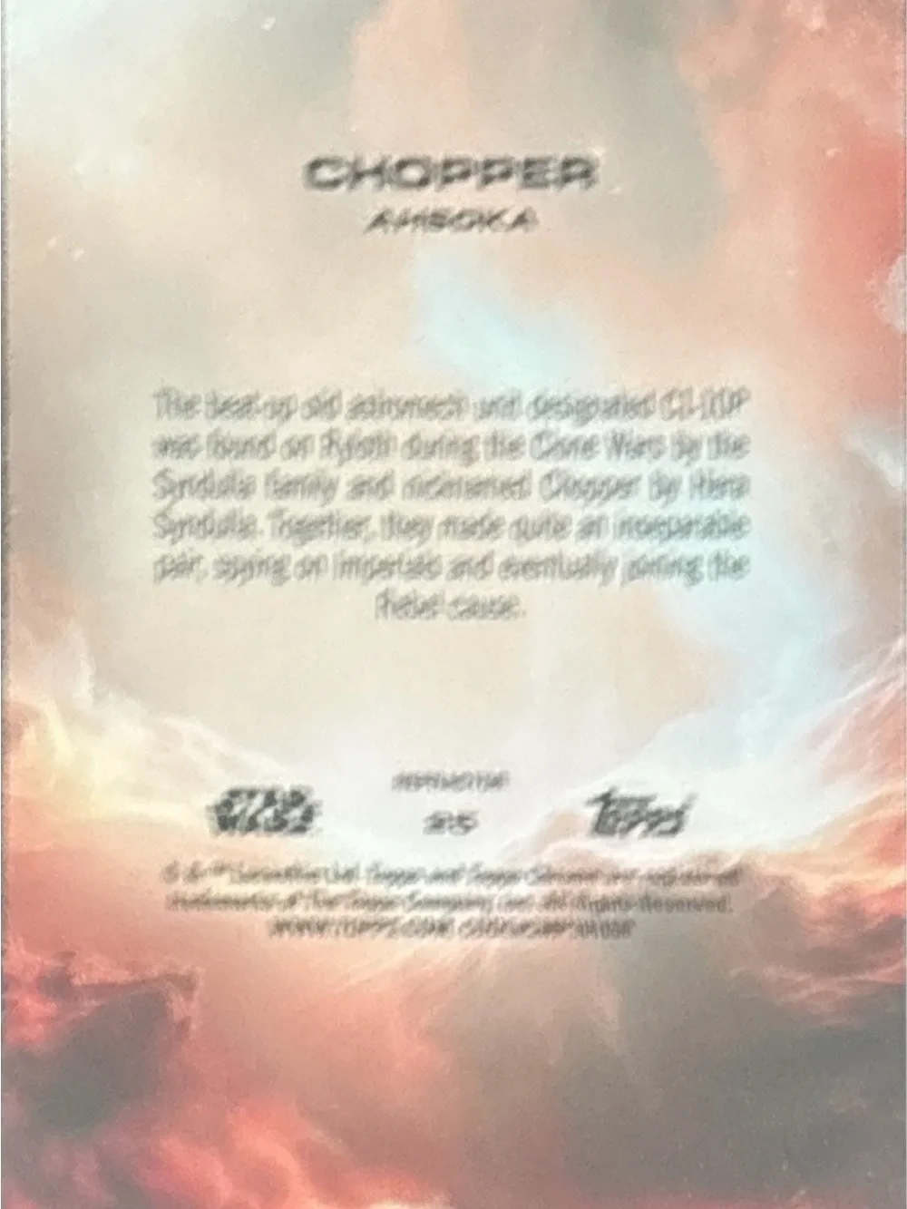 Topps Chrome Star Wars Chrome Chopper Trading Card